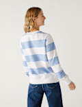 Cotton Rich Striped Crew Neck Sweatshirt