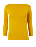 Cotton Rich Slash Neck Fitted T-Shirt
