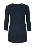 Round Neck 3/4 Sleeve Longline T-Shirt