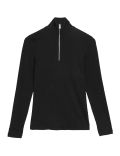 Cotton Rich Ribbed Zip Up Long Sleeve Top