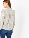 Cotton Blend Floral Print Blouse