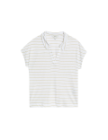Linen Blend Striped Collared Top