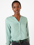 V-Neck Popover Blouse