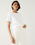 Pure Cotton Printed Pocket T-Shirt