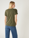 Linen Rich V-Neck T-Shirt