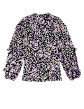 Star Print Sparkly Round Neck Blouse