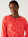 Pure Cotton Printed Round Neck Top