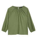 Pure Cotton Crew Neck Lace Insert Top