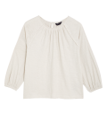 Pure Cotton Crew Neck Lace Insert Top