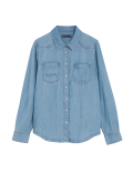 Lyocell Tea Dyed Collared Shirt