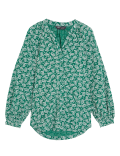 Cotton Rich Printed V-Neck Longline Blouse
