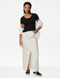 Cotton Rich Short Sleeve Henley Top