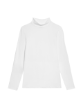 Cotton Rich Funnel Neck Slim Fit Top
