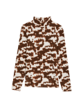 Cotton Rich Funnel Neck Printed Top