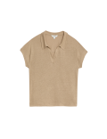 Linen Blend Collared Top