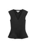 Pure Cotton V-Neck Peplum Top