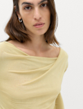 Slinky Asymmetric Neckline Top