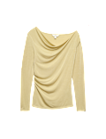 Slinky Asymmetric Neckline Top