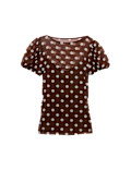 Mesh Polka Dot Fitted Top