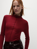 Lyocell Blend Funnel Neck Top
