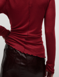 Lyocell Blend Funnel Neck Top
