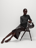 Lyocell Blend Funnel Neck Top