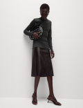 Lyocell Blend Funnel Neck Top