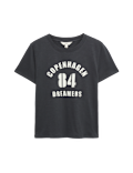 Pure Cotton Graphic Slim Fit T-Shirt