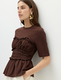 Pure Cotton Ruffle Top