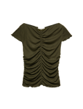 Lyocell Blend Ruched Front Top wth Wool