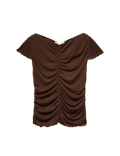 Lyocell Blend Ruched Front Top wth Wool