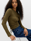 Double Layer Ruched Side Top