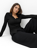 Ruched Front Buttoned Top