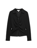 Ruched Front Buttoned Top