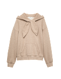 Pure Cotton Relaxed Tie Neck Hoodie