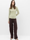 Marl Long Sleeve Top with Wool