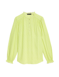 Printed V-Neck Ruffle 'Popover' Blouse
