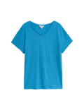 Linen Blend V-Neck Regular Fit T-Shirt