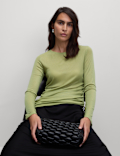 Lyocell Rich Ruched Top with Wool