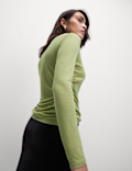 Lyocell Rich Ruched Top with Wool