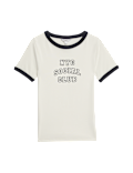 Cotton Rich Slogan T-Shirt