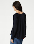 V-Neck Tie Front Blouse