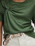 Linen Rich Twist Front T-Shirt