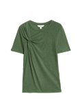 Linen Rich Twist Front T-Shirt