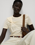 Linen Rich Twist Front T-Shirt