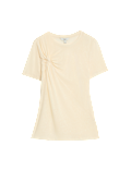 Linen Rich Twist Front T-Shirt
