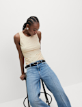 Embellished Crew Neck Vest Top