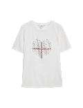Pure Cotton Embellished Euro Heart T-Shirt