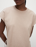 Pure Cotton Side Tie Jersey T-Shirt