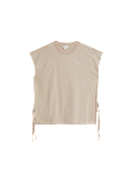 Pure Cotton Side Tie Jersey T-Shirt